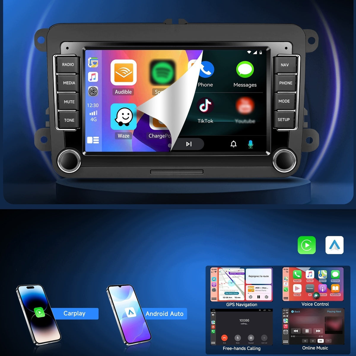 RADIO NAVIGATION Android Auto CarPlay VW PASSAT B6 B7 GOLF 5 6 VI SKODA SEAT Packaging status original
