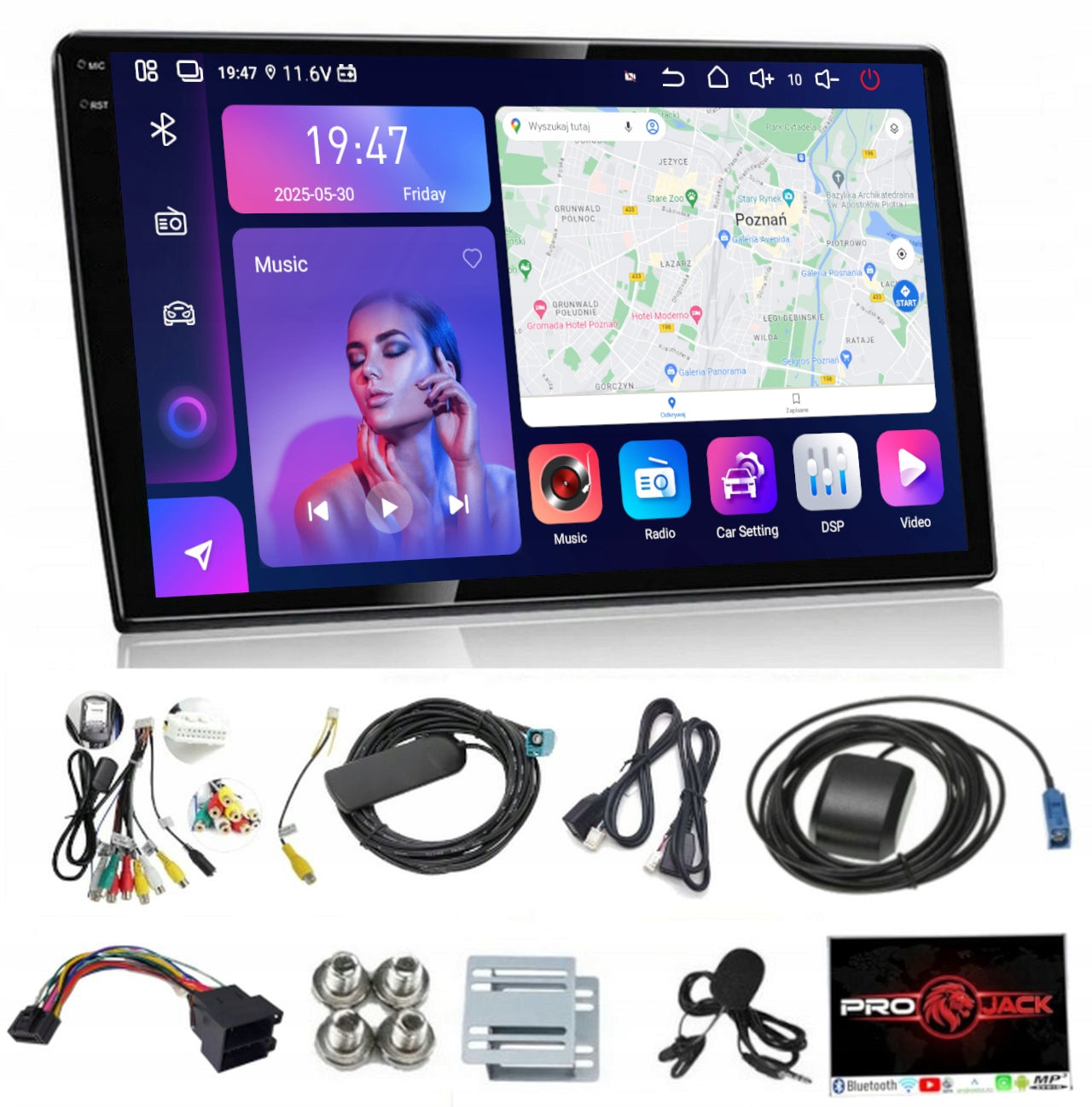 RADIO NAVIGATION CARPLAY 9 INCHES 2 DIN GPS ANDROID WIFI 8GB 256GB SIM QLED