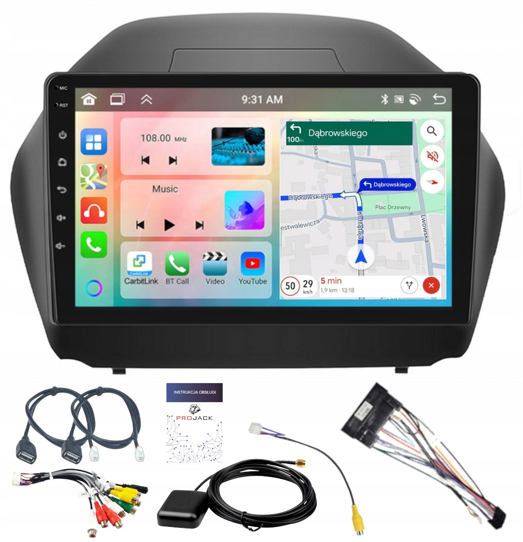 RADIO NAVIGATION GPS ANDROID HYUNDAI IX35 2009-2015 CARPLAY WIFI 4GB 64GB