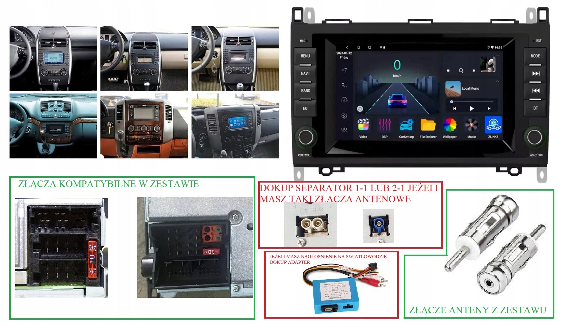 RADIO NAVIGATION GPS MERCEDES W169 W245 W639 W906 W906 4GB 64GB WIFI CARPLAY Brand Projack