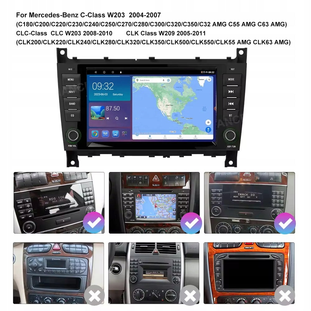 RADIO NAVIGATION GPS MERCEDES W203 W209 W219 4GB 64GB USB WIFI CARPLAY Manufacturer code Q9 845