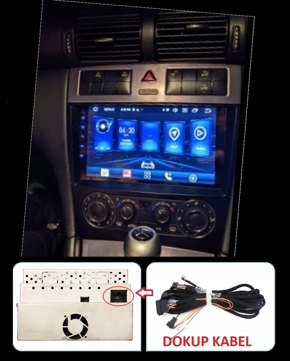 RADIO NAVIGATION GPS MERCEDES W203 W209 WIFI CARPLAY BT USB 4GB 64GB Model Q8 2GB 64GB 0374 9"