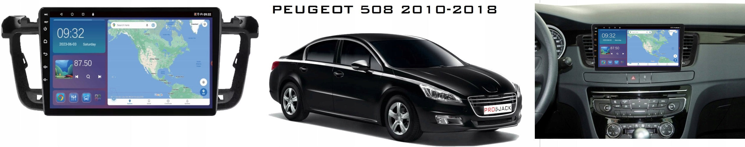 RADIO NAVIGATION GPS PEUGEOT 508 WIFI CARPLAY BT USB 4GB 64GB Model Q8 2GB 64GB 0116 9"