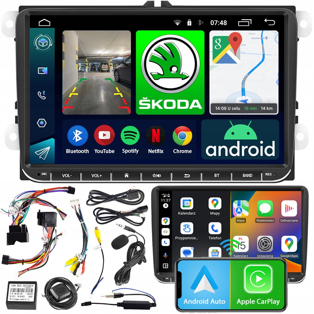 RADIO NAVIGATION NCS RS-405 ANDROID SKODA FABIA II 2 2007 - 2014 BLUETOOTH