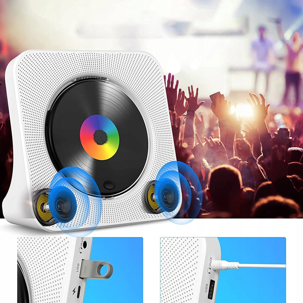 RADIO PLAYER PORTABLE CD BLUETOOTH SPEAKER AUX USB FM WHITE MP3 Brand no brand