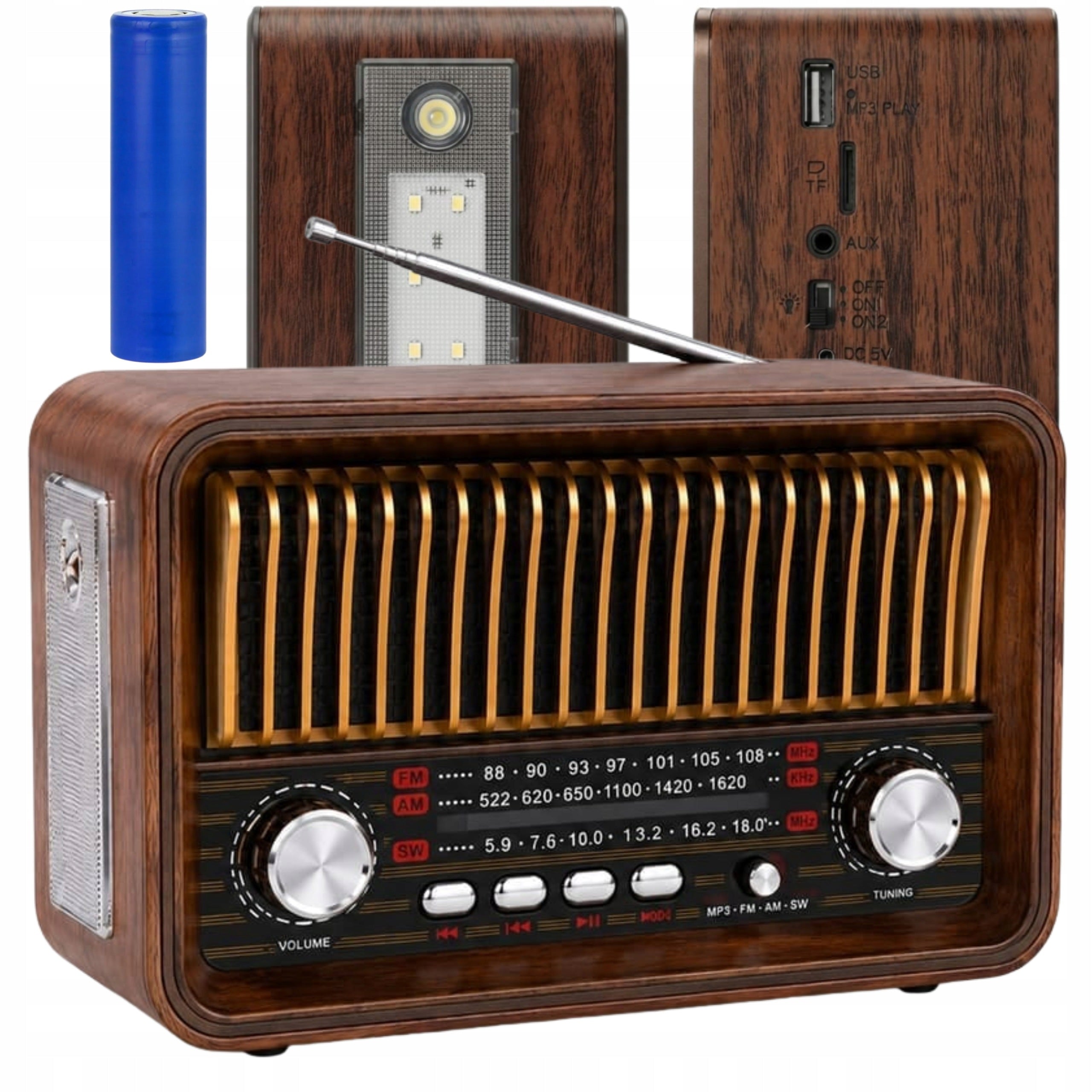 RADIO PORTABLE VINTAGE RETRO KITCHEN BLUETOOTH BATTERY OPERATED STYLISH USB C
