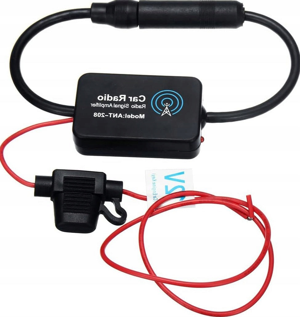 RADIO SIGNAL AMPLIFIER 12V UNIVERSAL BLACK ANTI-INTERFERENCE RECEPTION