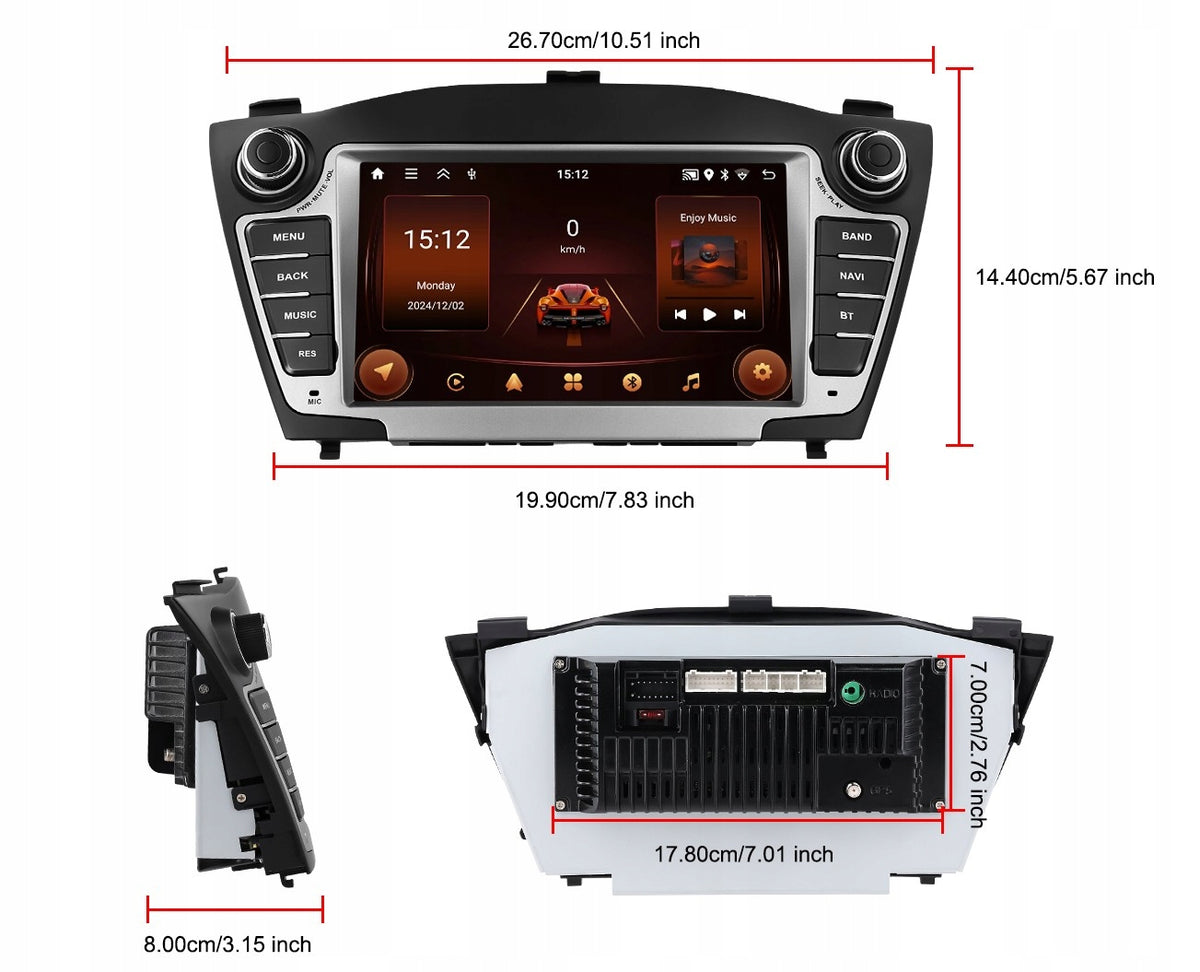 RADIO for Hyundai Tucson IX35 2009-2015 CarPlay Android 15 GPS WiFi FM 2 GB Packaging status original