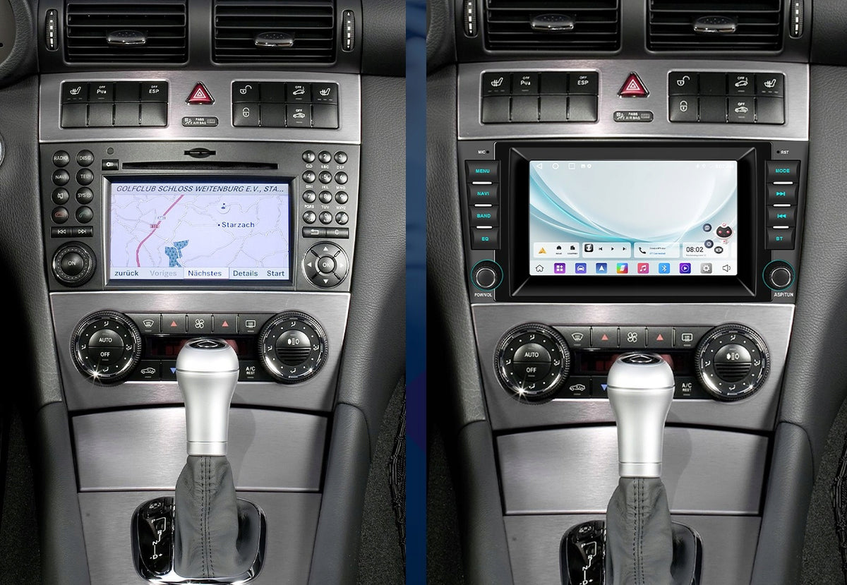 RADIO for MERCEDES C W203 CLC W209 CarPlay Android 15 WiFi GPS 2GB RAM BT Packaging status original