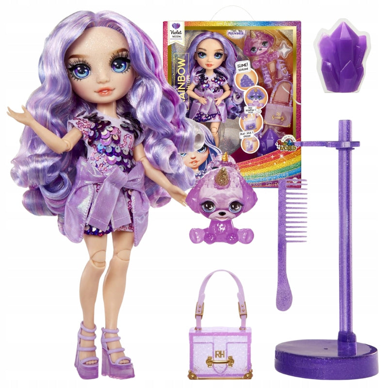 RAINBOW HIGH VIOLET WILLOW DOLL PURPLE SET PET SLIME ACCESSORIES