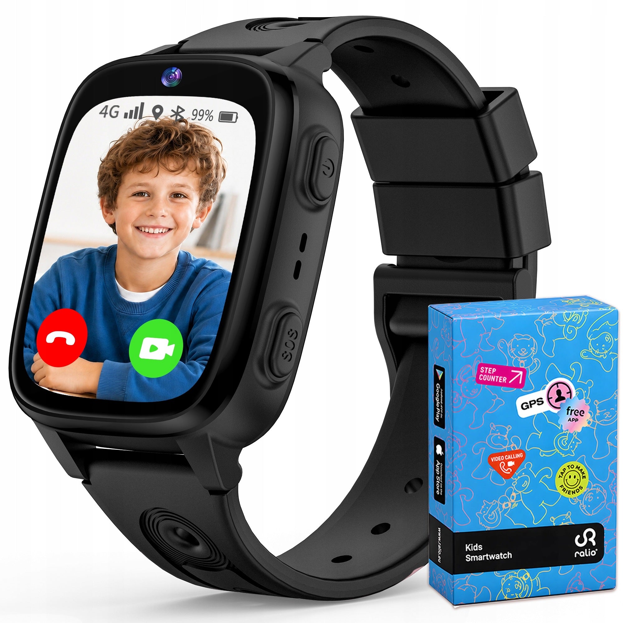 RALIO R5 Go Smartwatch dla dzieci 4G GPS SOS rozmowy wideo tryb szkolny