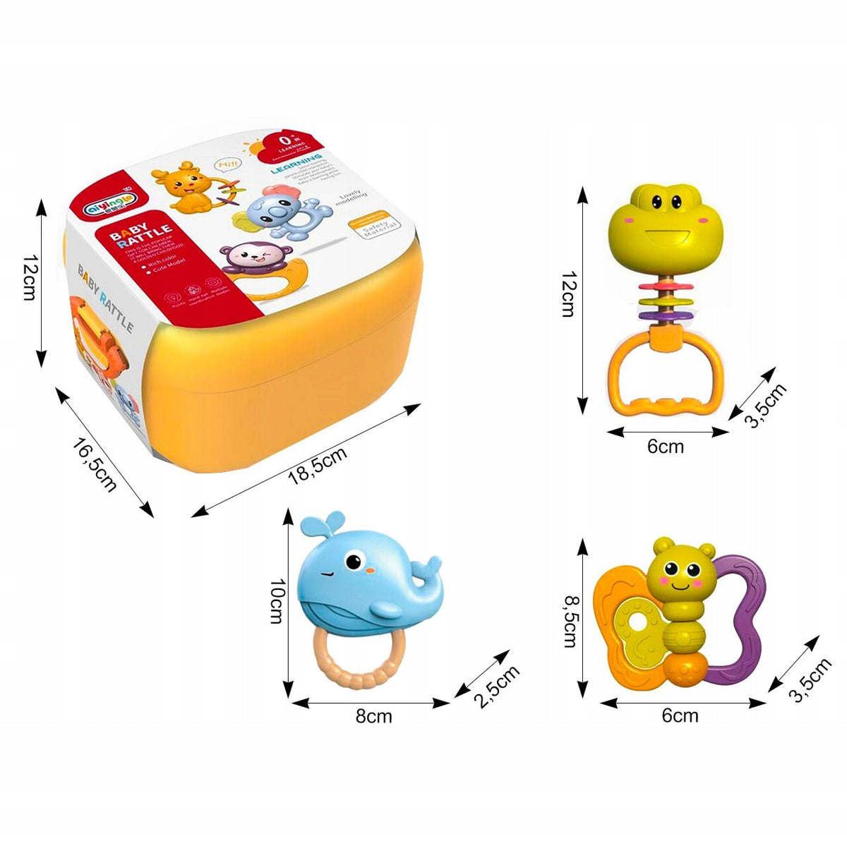 RATTLE SET RATTLE TEETHERS 12 PCS SUITCASE CASE Packaging status original