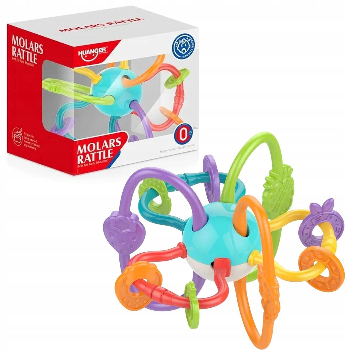 RATTLE TEETHER 2IN1 MONTESSORI SENSORY EDUCATIONAL COLORFUL Manufacturer code 2904