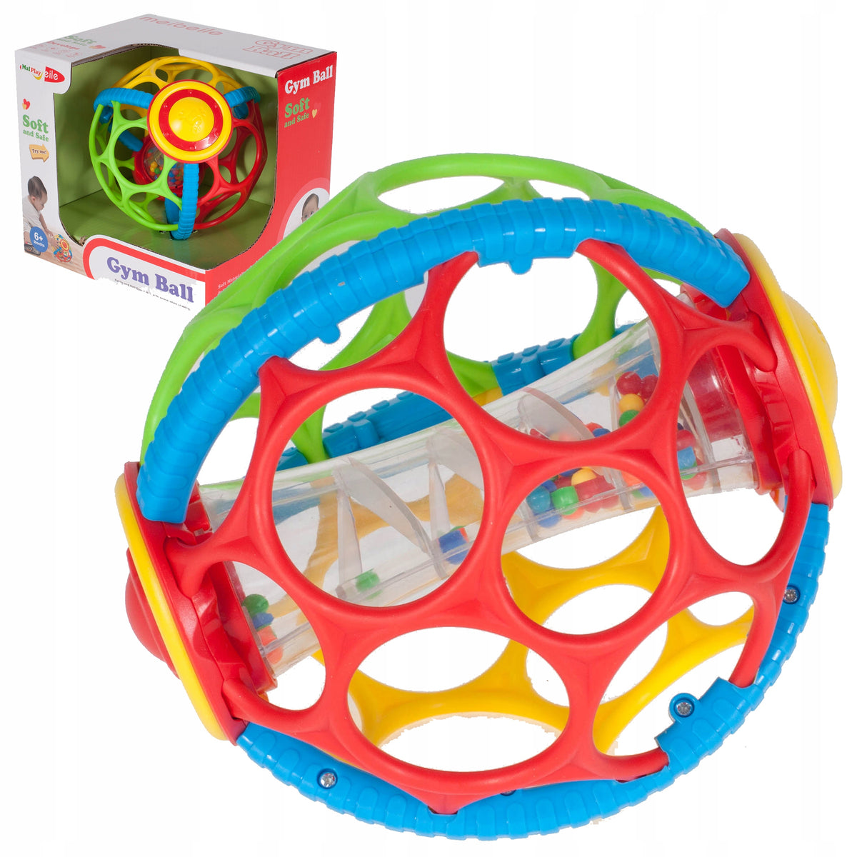RATTLE WITH BALLS SOFT COLORFUL BALL FOR TODDLER SENSORY