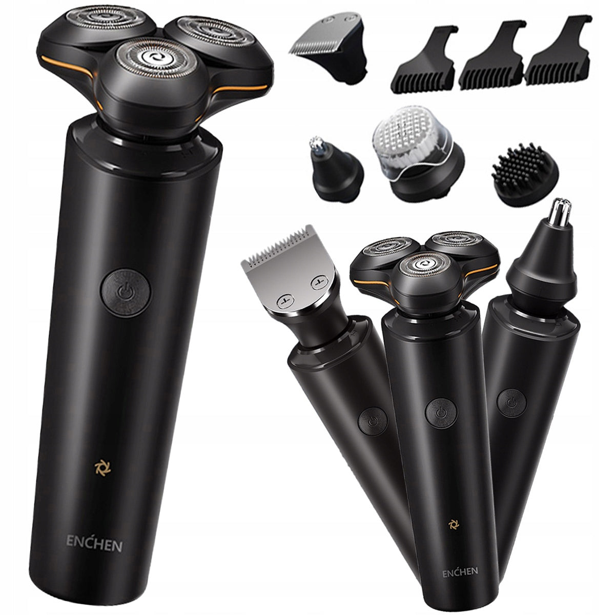 RAZOR SHAVER TRIMMER MASSAGER BRUSH ENCHEN X8S-C 5in1 Washable yes