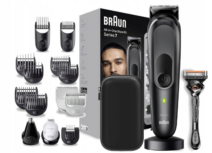 RAZOR TRIMMER SHAVER BRAUN 7 MGK7491 + CASE STYLING KIT 17 IN 1