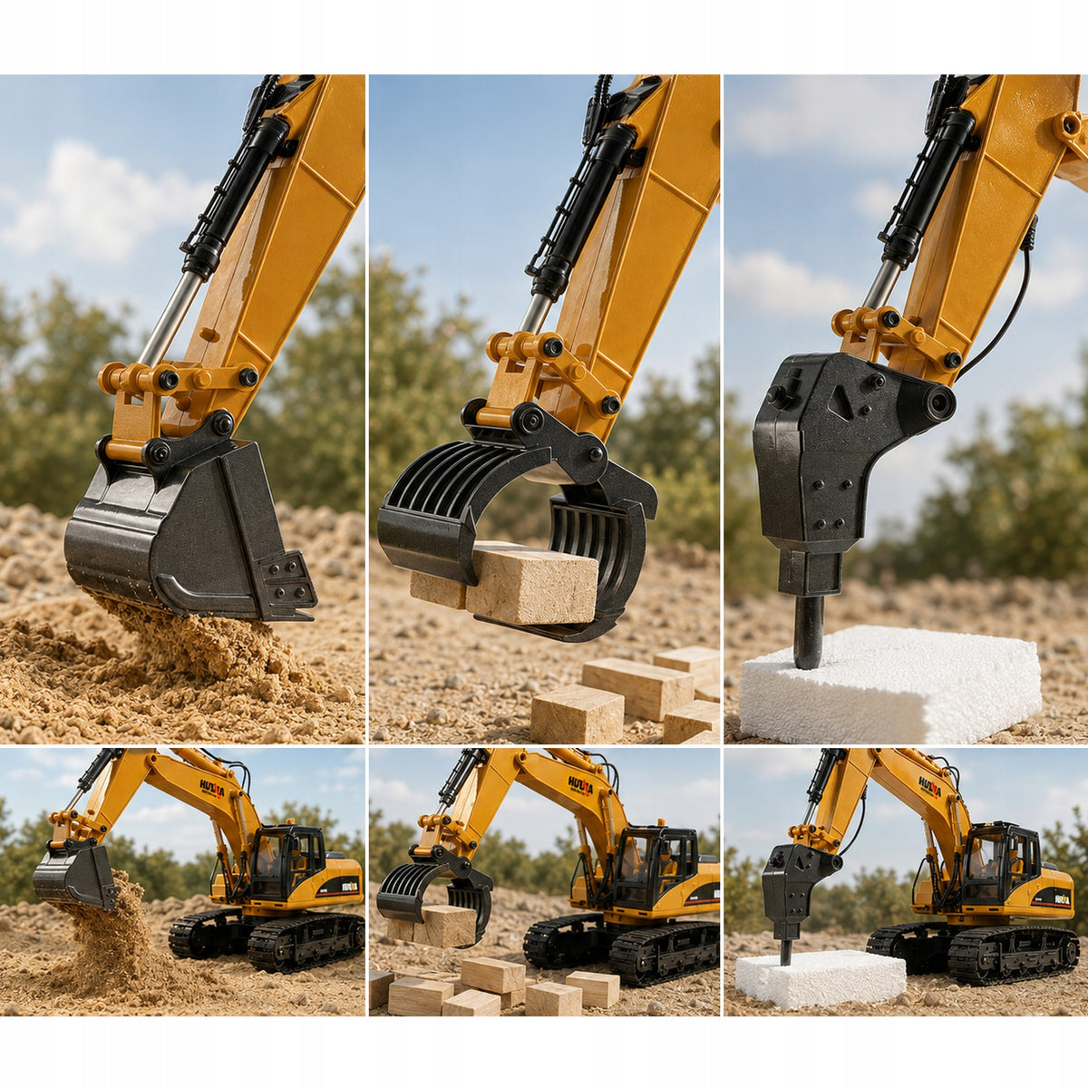 RC 3in1 Metal Crawler Excavator Remote Controlled 15 Channel 1:14 RTR Packaging status original