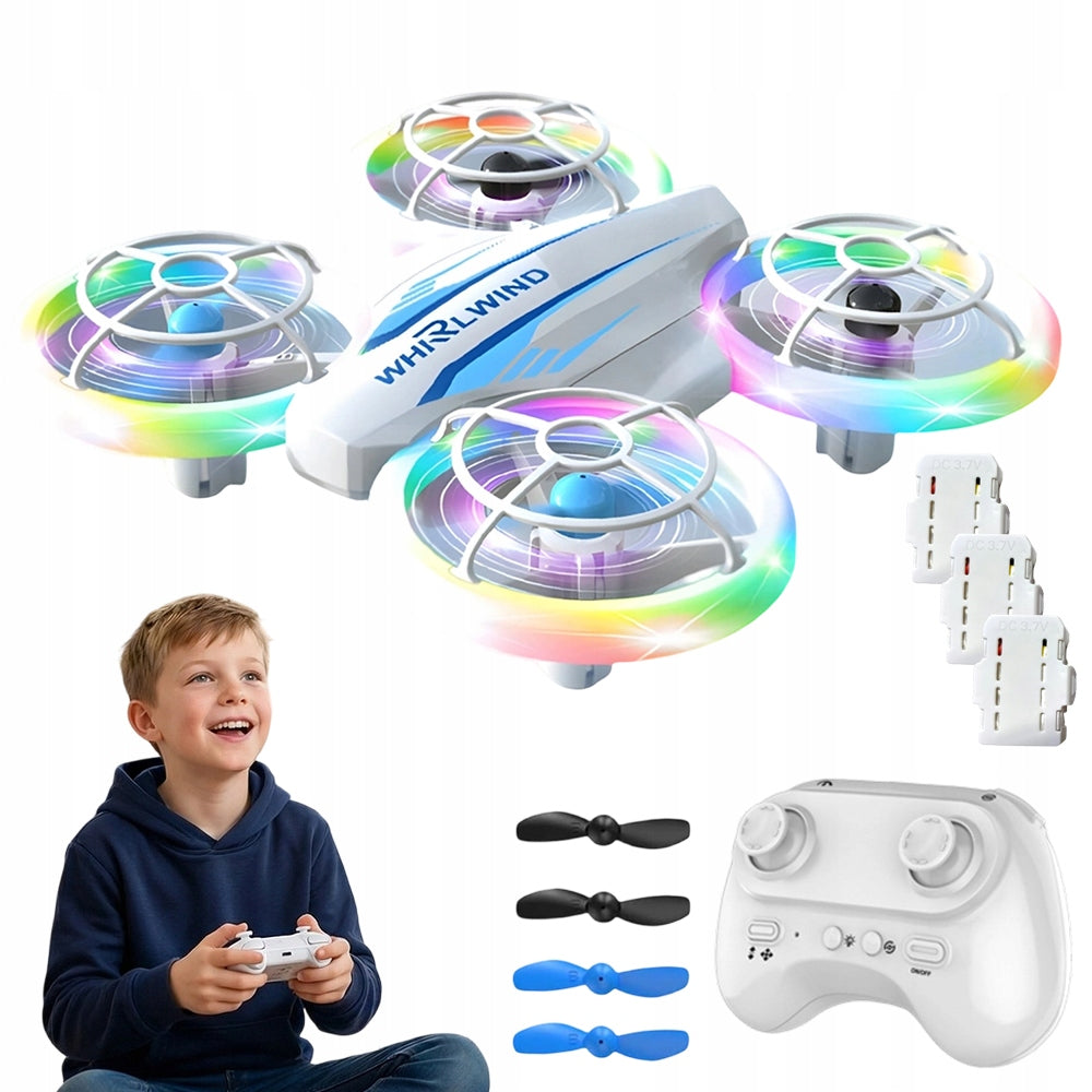 RC DRONE FOR CHILDREN WITH COLORFUL LED LIGHTING AND REMOTE CONTROL