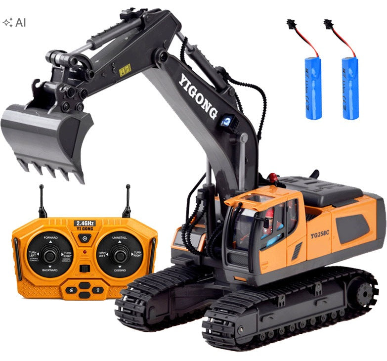 RC EXCAVATOR REMOTE CONTROLLED 2.4GHz MOVABLE BUCKET 2x BATTERY 11CH