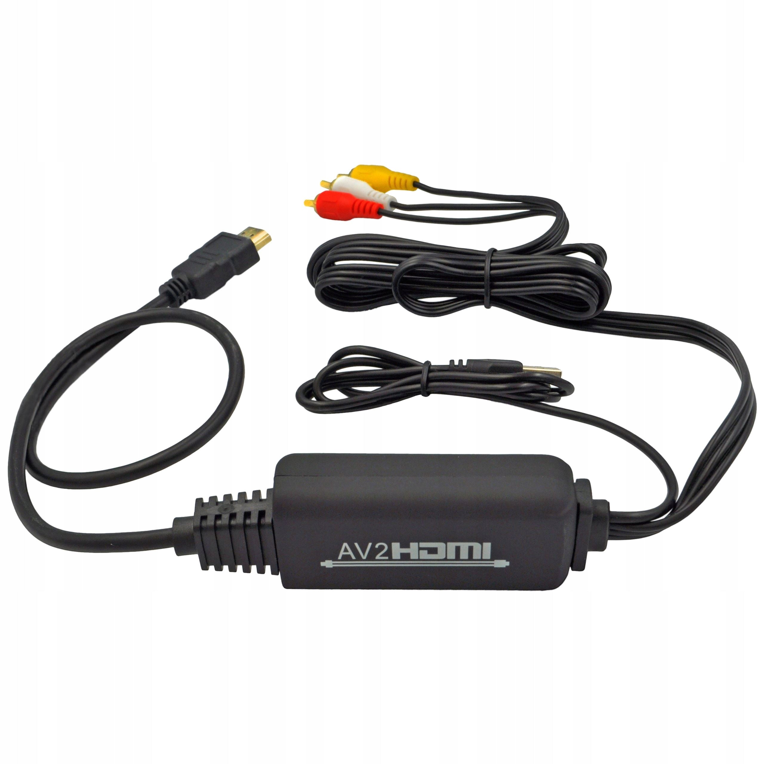 RCA TO HDMI CONVERTER AV CINCH ADAPTER NEW MODEL WIREWAY WW411016