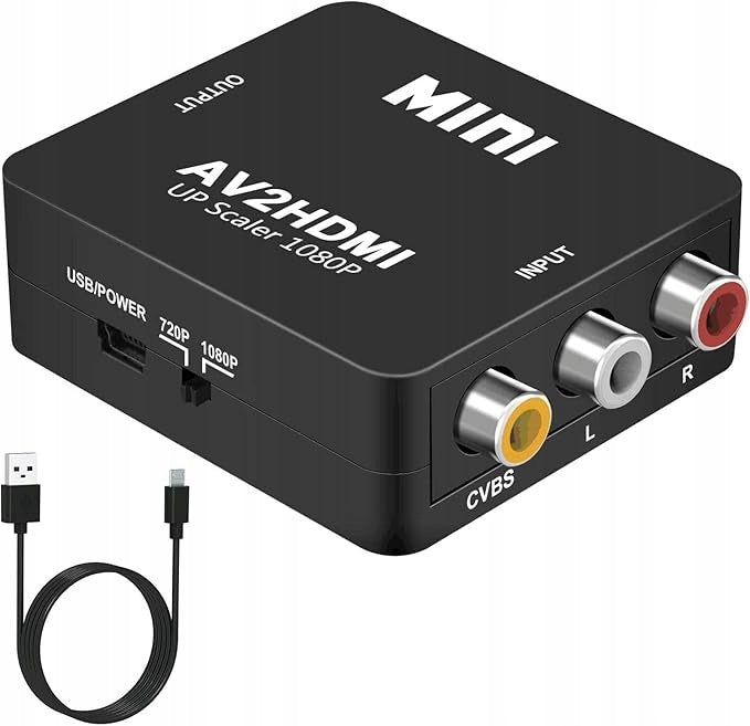 RCA to HDMI Adapter, AV to HDMI Converter, 1080P Mini RCA