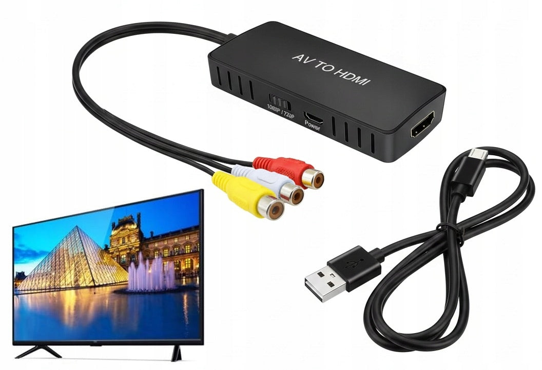 RCA to HDMI Converter AV to HDMI Adapter CINCH CVBS 1080