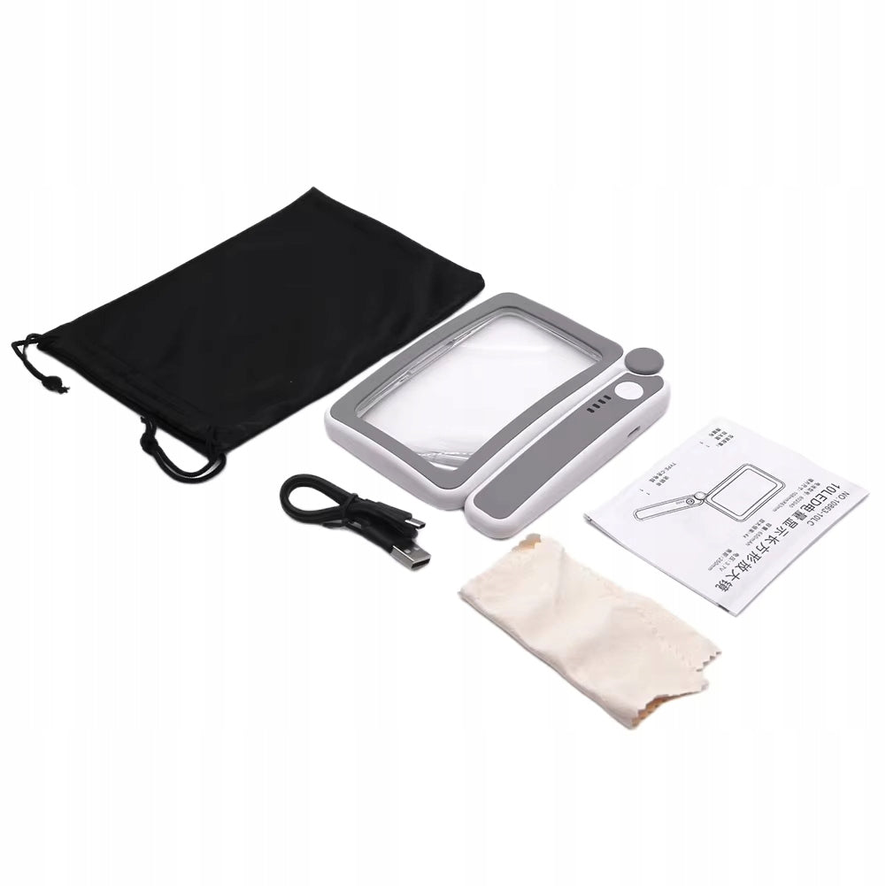 READING MAGNIFIER 4X FOR SENIOR LED BACKLIGHT USB RECHARGEABLE BATTERY 10863LC Brand BazarPL