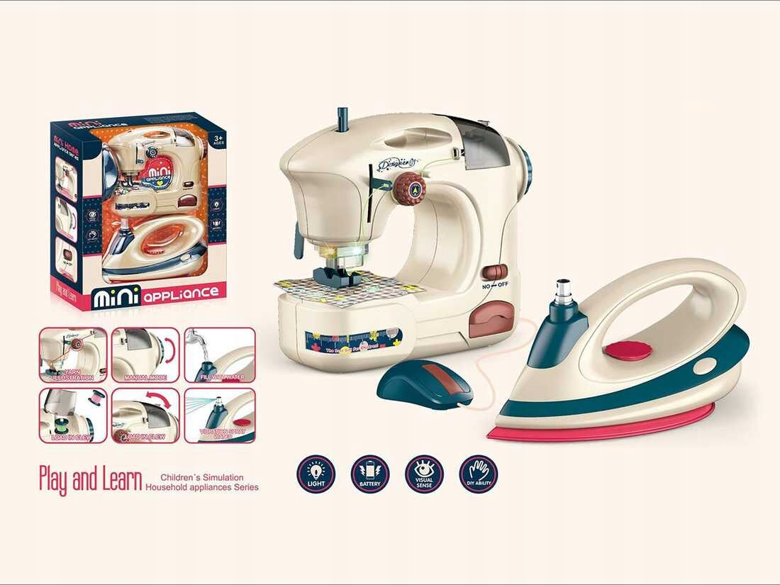 REAL SEWING MACHINE + IRON FOR CHILDREN
