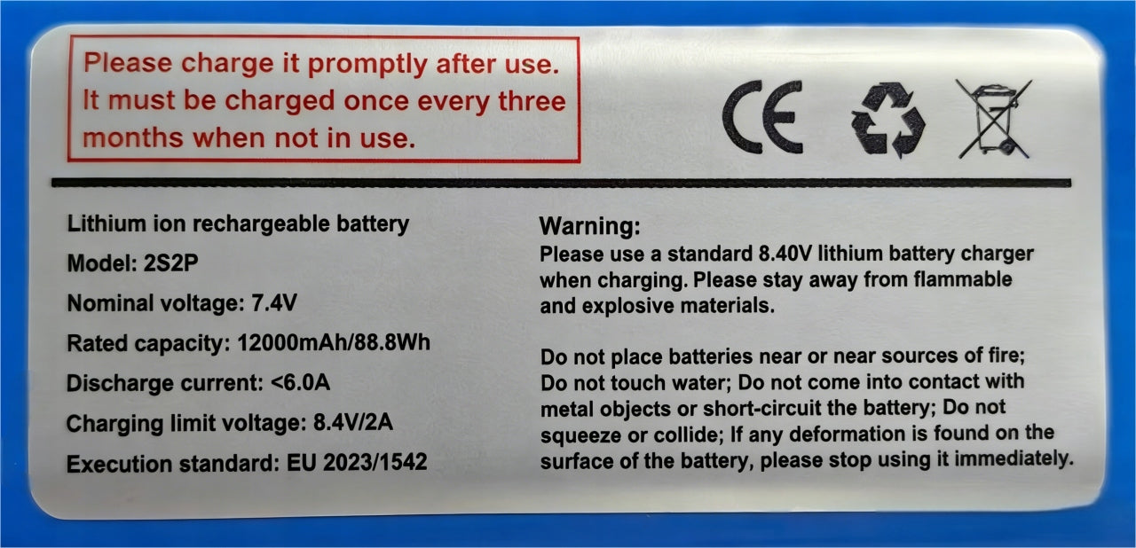 RECHARGEABLE BATTERY FOR BAIT BOAT 12000 mah 7,4 v Brand Flytec