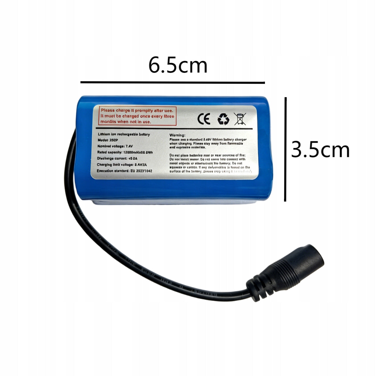 RECHARGEABLE BATTERY FOR BAIT BOAT 12000 mah 7,4 v Packaging status original