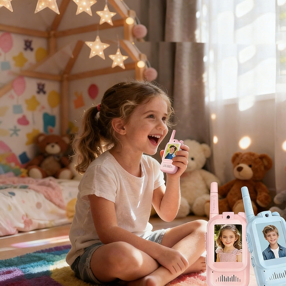 RECHARGEABLE VIDEO WALKIE-TALKIES FOR KIDS 4 SCREEN MODES Packaging status original