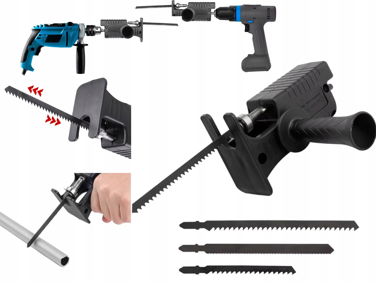 RECIPROCATING SAW JIGSAW FOR SCREWDRIVER ADAPTER ATTACHMENT FOR DRILL