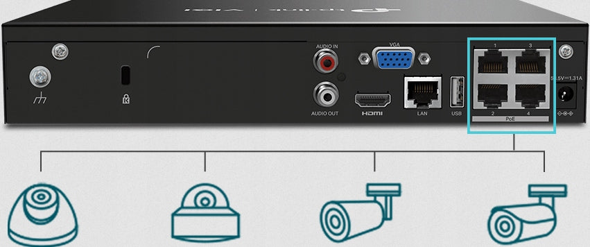 RECORDER TP-LINK VIGI NVR1004H-4P 4 x POE (aw) Brand Tp-Link