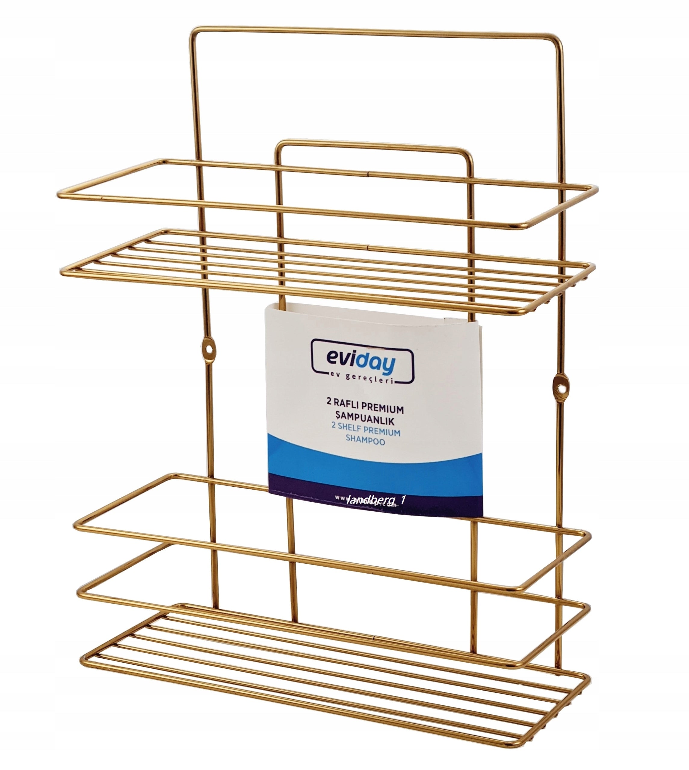 RECTANGULAR BATHROOM SHELF 2 Tier GOLD