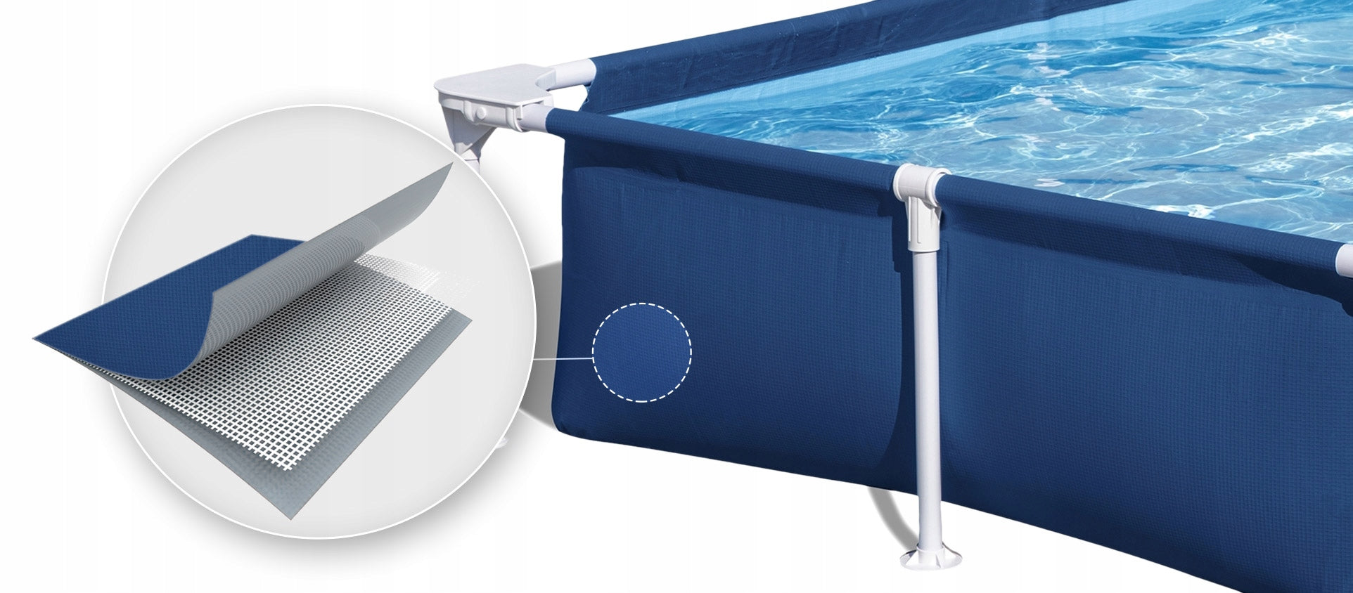 RECTANGULAR FAMILY GARDEN FRAME POOL 221x150x43cm BESTWAY Packaging status original