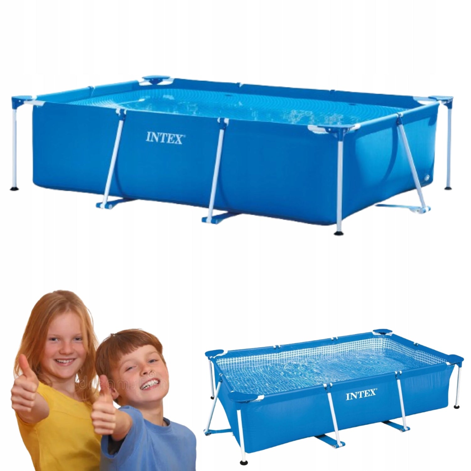 RECTANGULAR GARDEN FRAME POOL 300 X 200 X 75 CM LARGE FAMILY CHILDREN