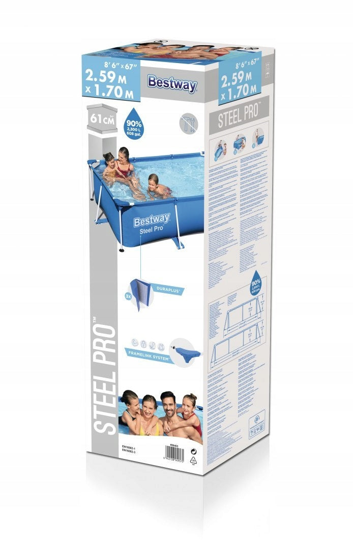 RECTANGULAR GARDEN POOL 259X170X61 CM BESTWAY 56403 Manufacturer code 56403N