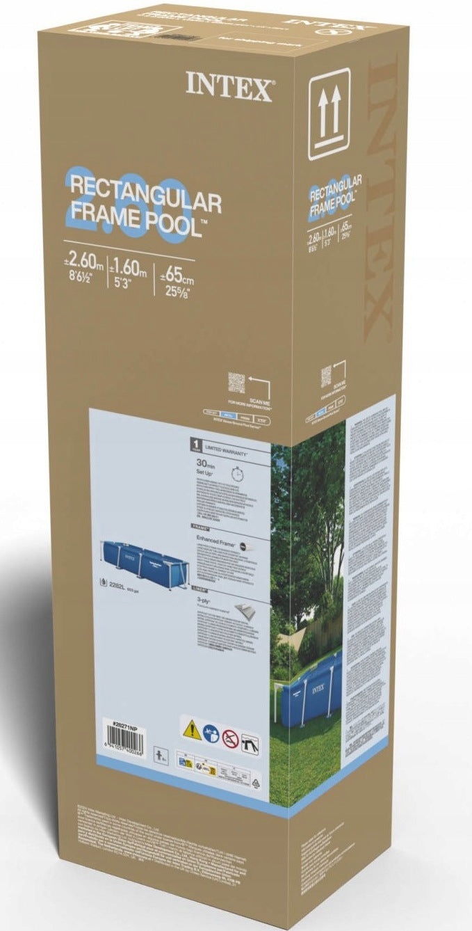 RECTANGULAR GARDEN POOL 260x160x65cm INTEX 28271 Manufacturer code 28271