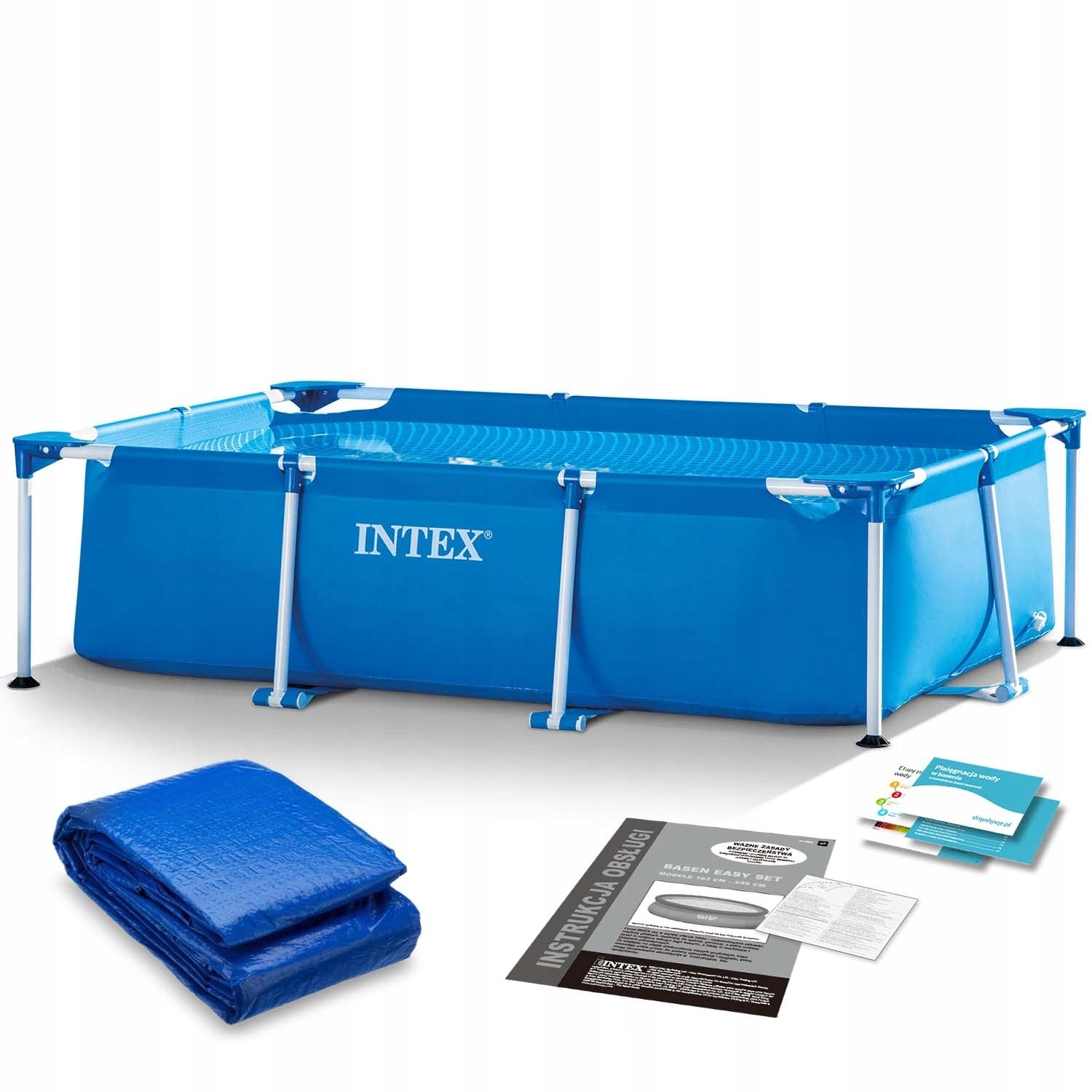 RECTANGULAR GARDEN POOL INTEX LARGE 220 x 150 x 60 cm 2in1 28270