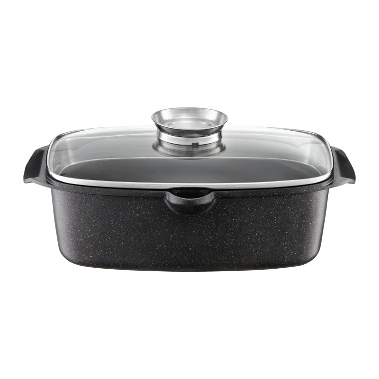 RECTANGULAR PAN AMBITION LUSSO 32 X 21 5,6 L WITH LID AROMAKNOB