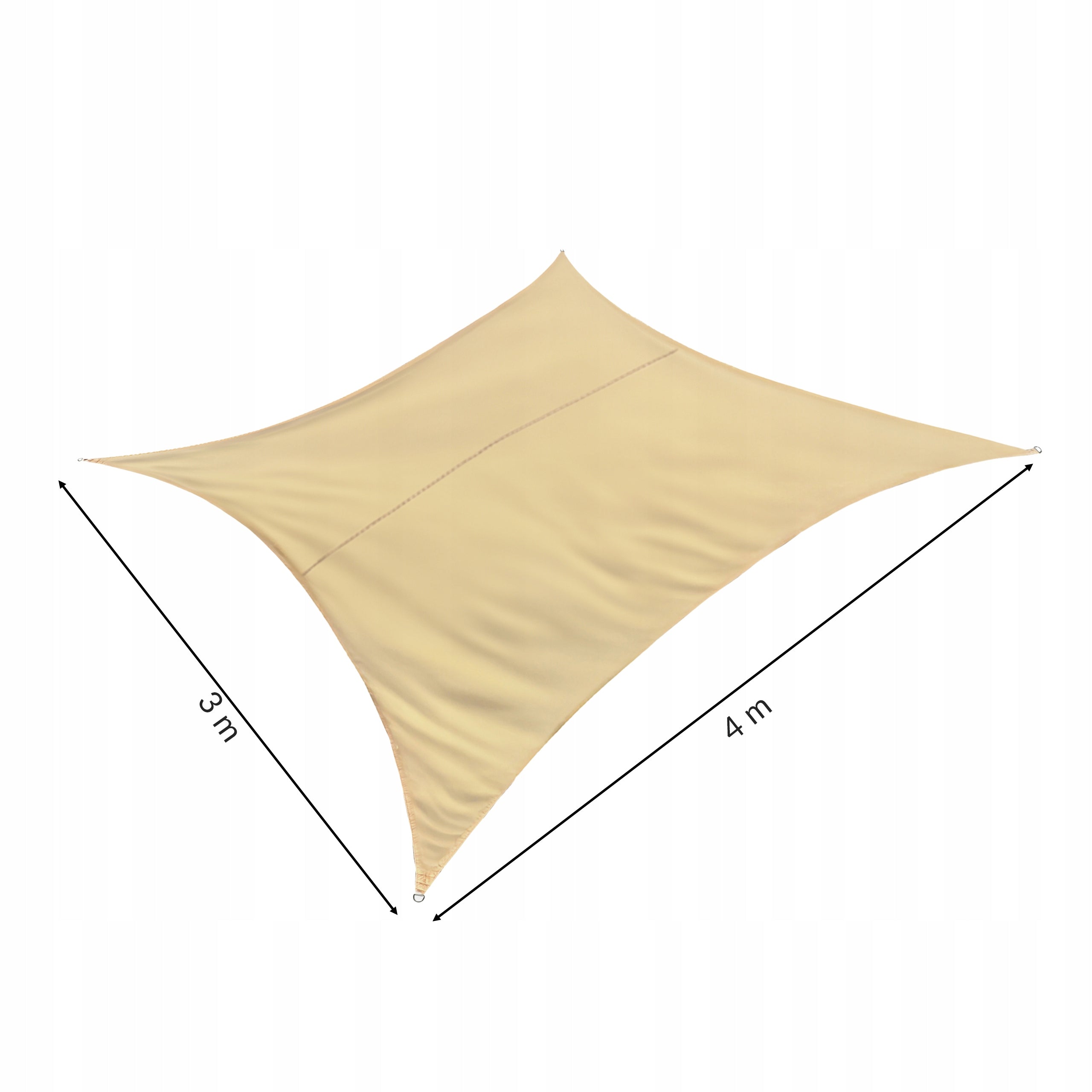 RECTANGULAR SOLAR SAIL, WATERPROOF UV, TERRACE AWNING, 4x3m, BEIGE Manufacturer code 5.06.27488