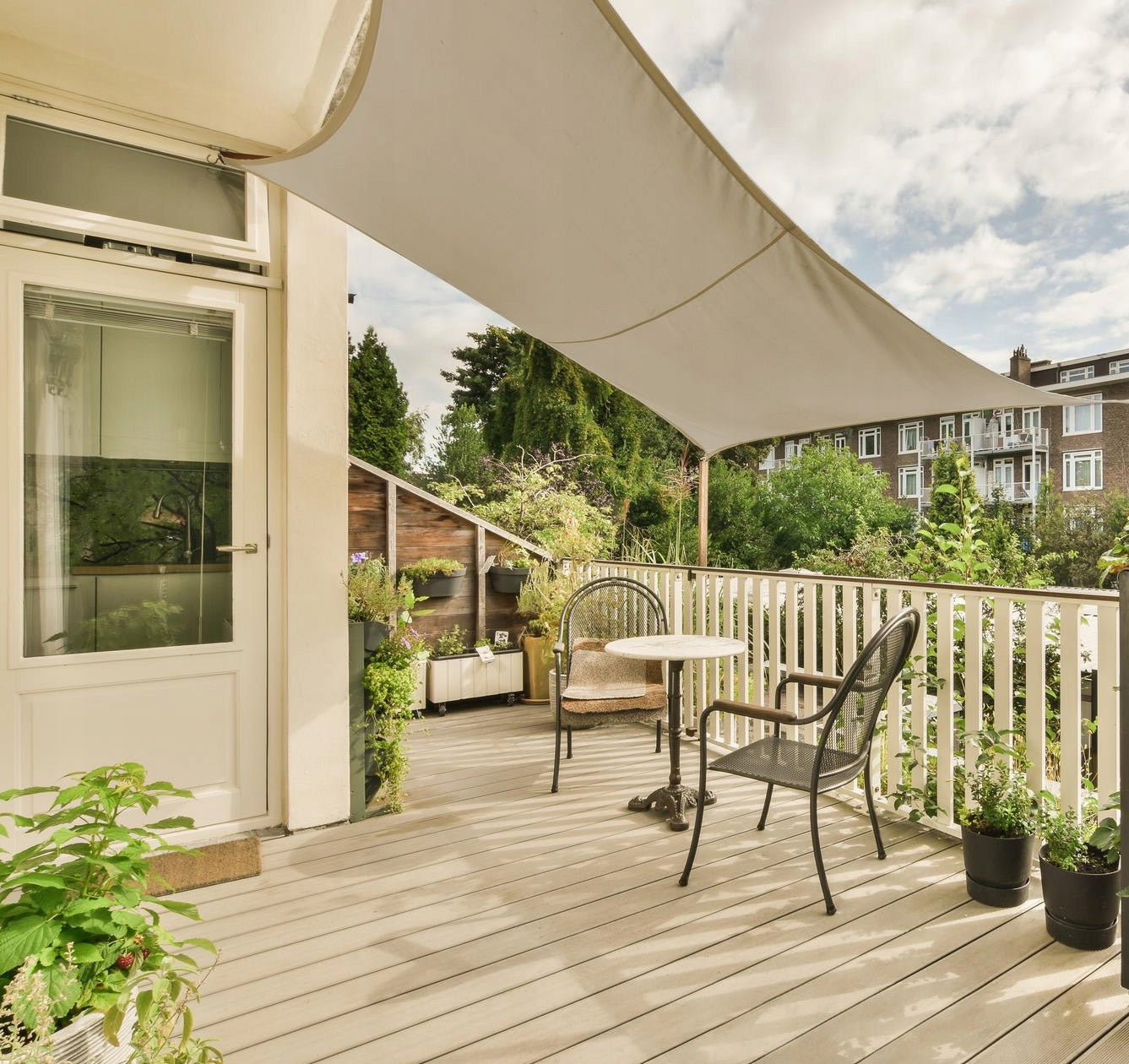 RECTANGULAR SUNSHADE SAIL, WATERPROOF UV, TERRACE AWNING 4x3m TAUPE Length 400 cm
