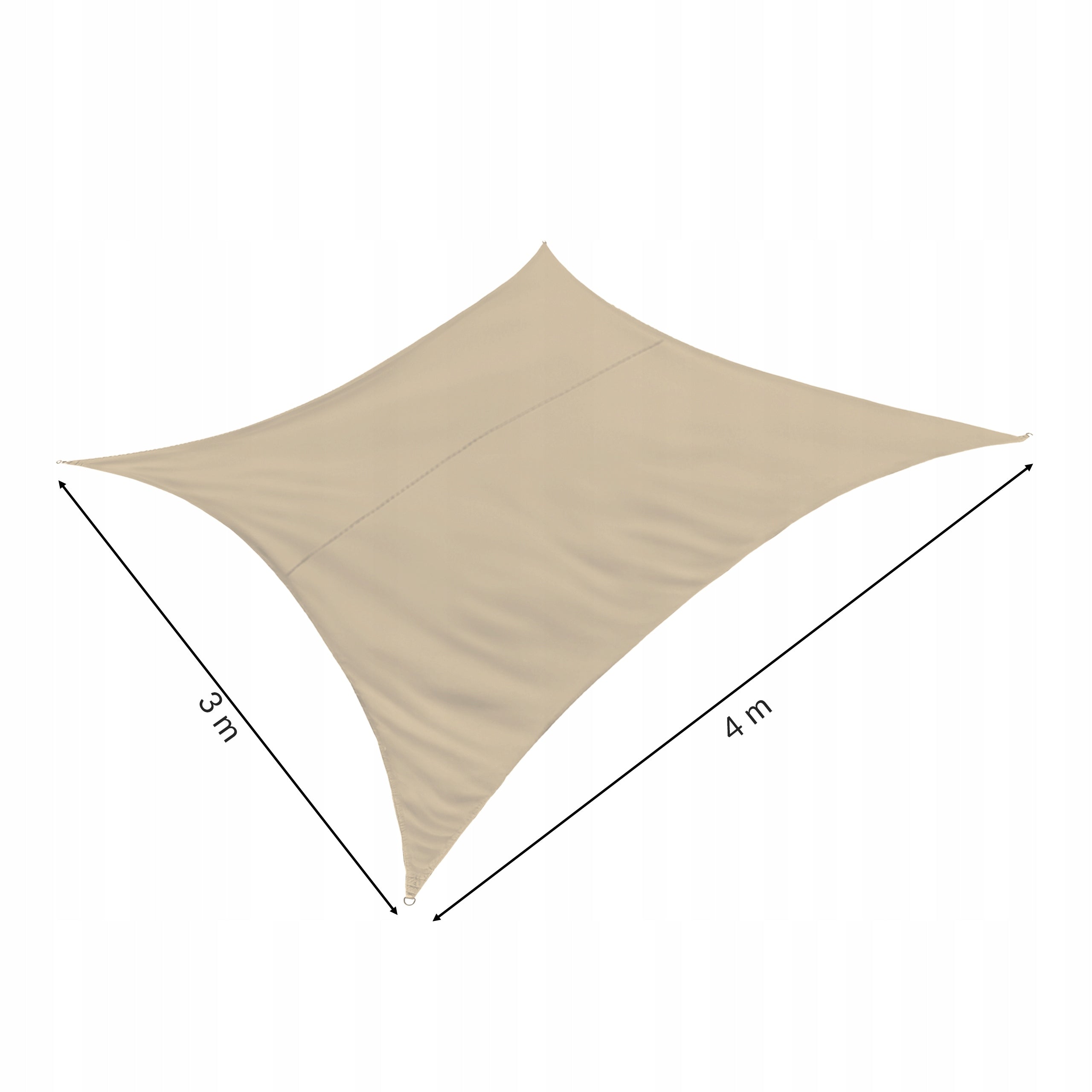 RECTANGULAR SUNSHADE SAIL, WATERPROOF UV, TERRACE AWNING 4x3m TAUPE Manufacturer code 5.06.212870