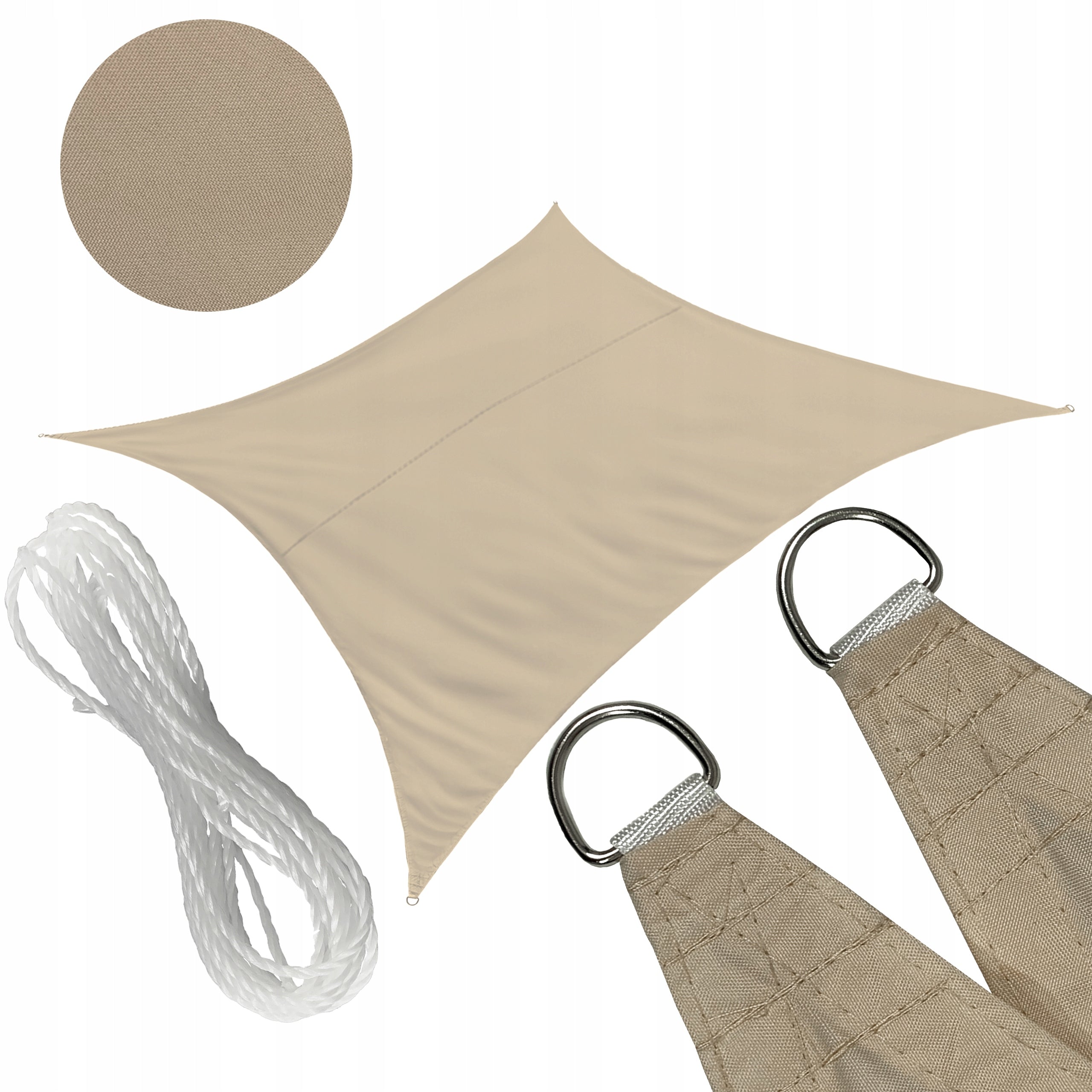 RECTANGULAR SUNSHADE SAIL, WATERPROOF UV, TERRACE AWNING 4x3m TAUPE
