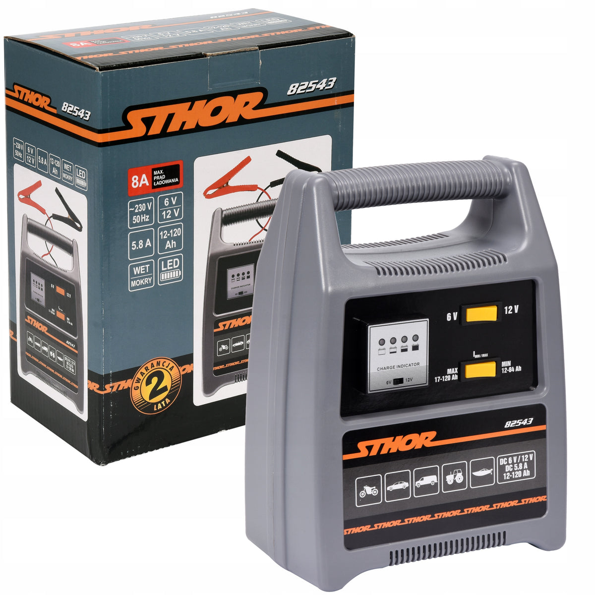 RECTIFIER 6/12V 8A 120AH LED CHARGE INDICATOR
