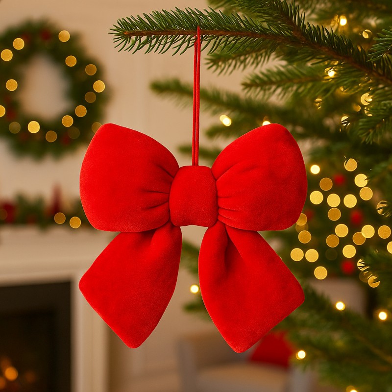 RED BOW VELVET CHRISTMAS DECORATION DOOR CHRISTMAS REED Manufacturer code 5907881056247