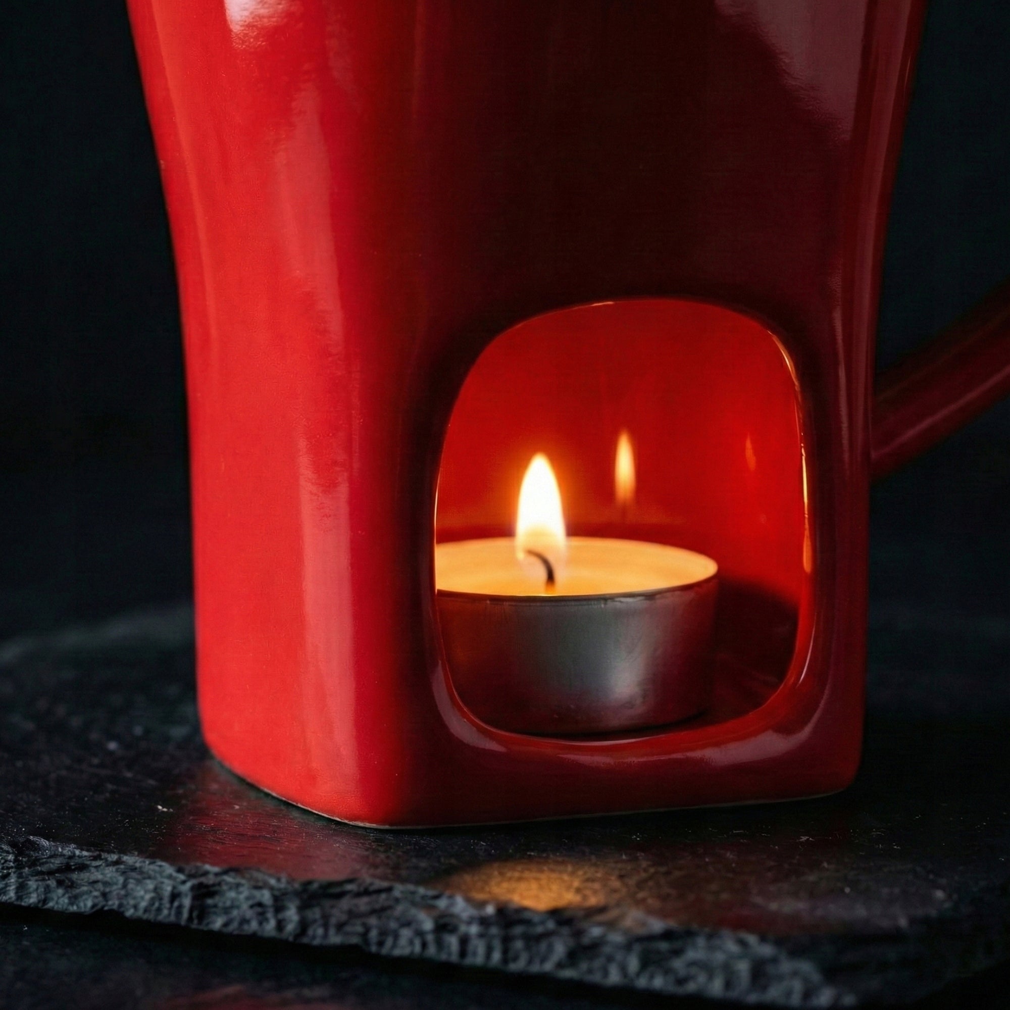 RED FOUNDE Chocolate CUP WITH HEATER Set of 2 CUPS Ceramic Packaging status original