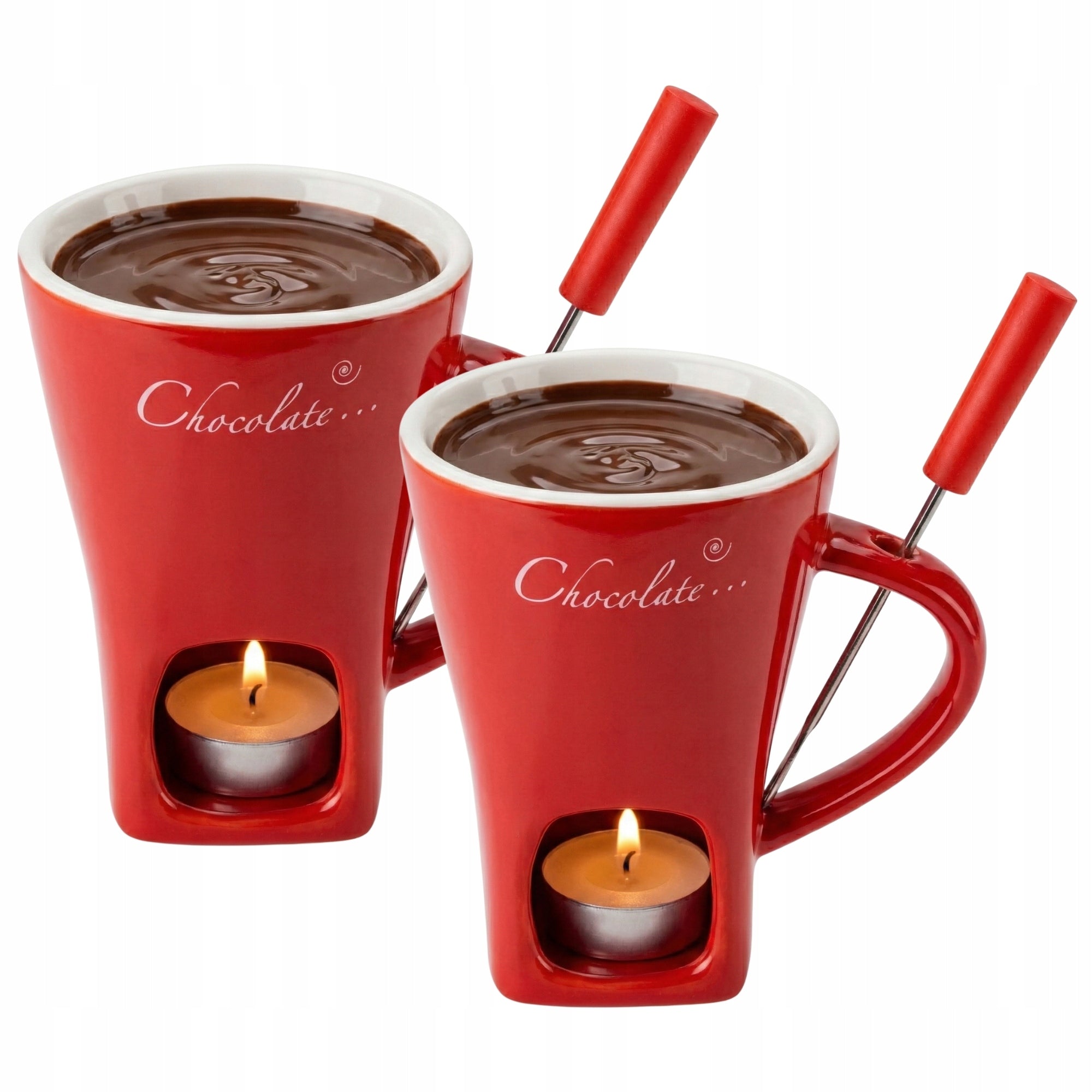 RED FOUNDE Chocolate CUP WITH HEATER Set of 2 CUPS Ceramic