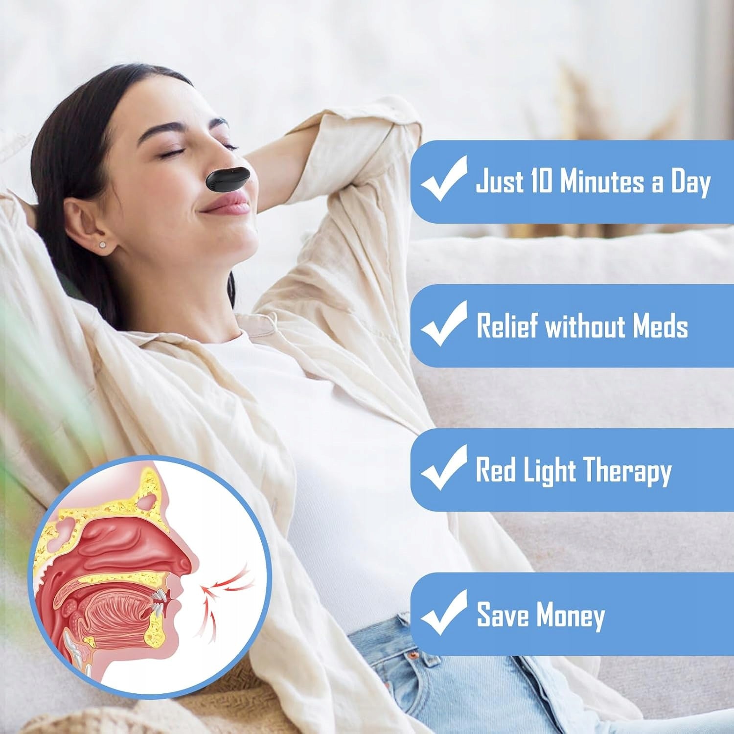 RED LIGHT PHYSIOTHERAPEUTIC NASAL THERAPY DEVICE Medical device type accessories for a medical device or a product without an intended medical purpose