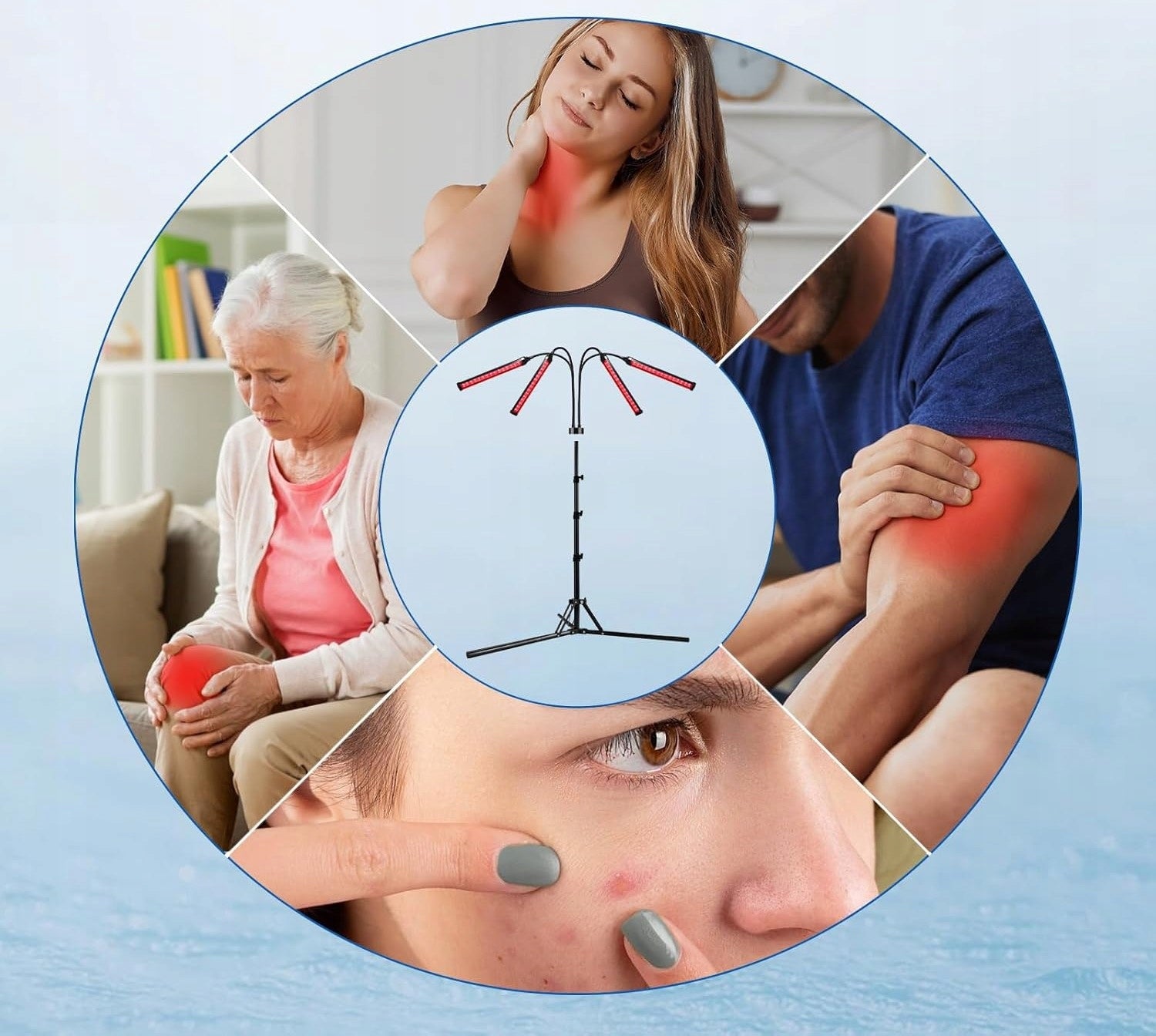 RED LIGHT THERAPY LAMP INFRARED BLUE LIGHT TRIPOD Medical device no